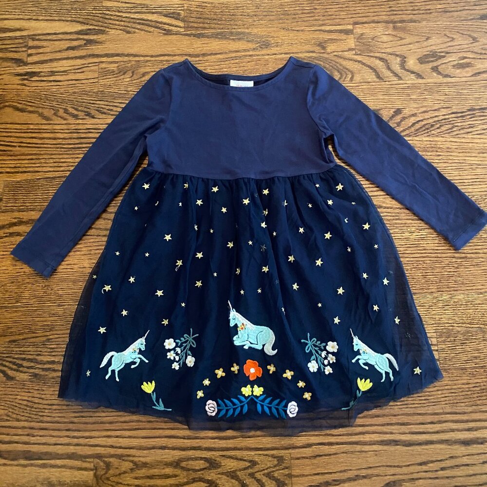 Hanna Andersson Unicorn Tulle Dress -- Size 110 (5)